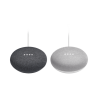 GOOGLEHM - Kit Google Home Mini Asistente de Voz / WiFi / Bluetooth / Bocina / 1 Negro + 1 Gris