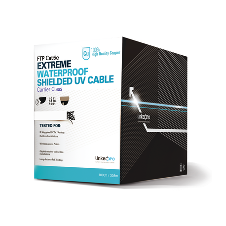 PRO-CAT-5-EXT-LITEW - Bobina de Cable UTP de 305 m (1000 ft) Cat 5e / SIN Blindar / Cable 100% Cobre / Color BLANCO / Exterior