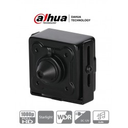 HUM3201BP- Cámara Pinhole HDCVI 1080p / CVI, TVI, AHD y CVBS / Lente 2.8 mm / WDR Real 120 dB / Starlight / Interior