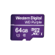 WDD064G1P0A - Memoria microSD 64GB WD PURPLE / Especializada Para Videovigilancia / 3 Veces Mayor Duración