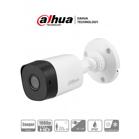 B1A21 - Cámara Bala HDCVI 1080p / 93 Grados de Apertura/ Lente de 3.6 mm / IR de 20 Mts / IP67 / TVI, AHD y CVBS